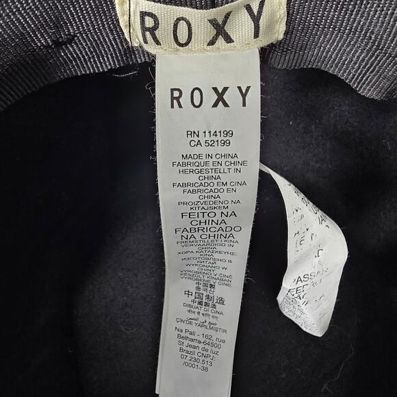ROXY WOMEN\'S BLACK WOOL FEDORA HAT – WIDE BRIM, LEATHER BUCKLE BAND, ONE SIZE main image 8